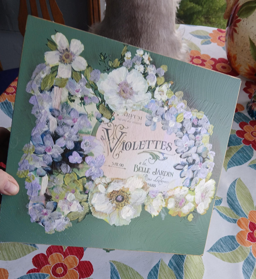 The Vintage Violette Label Keepsake Box,Jewelry chest, For Rosaries, Hankies, letters. Storage gift Box