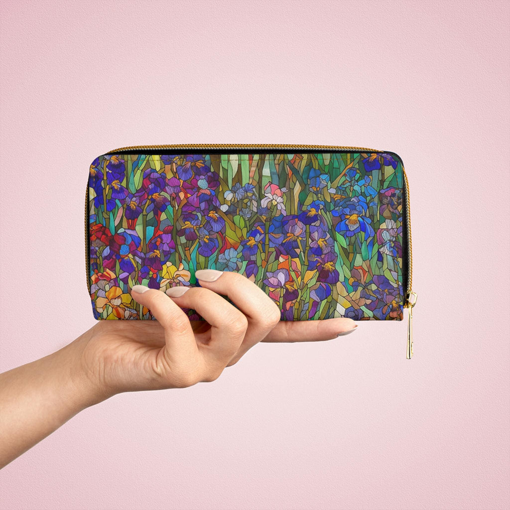 Garden Floral Art Wallet • Botanical Zipper Clutch • Vegan Leather