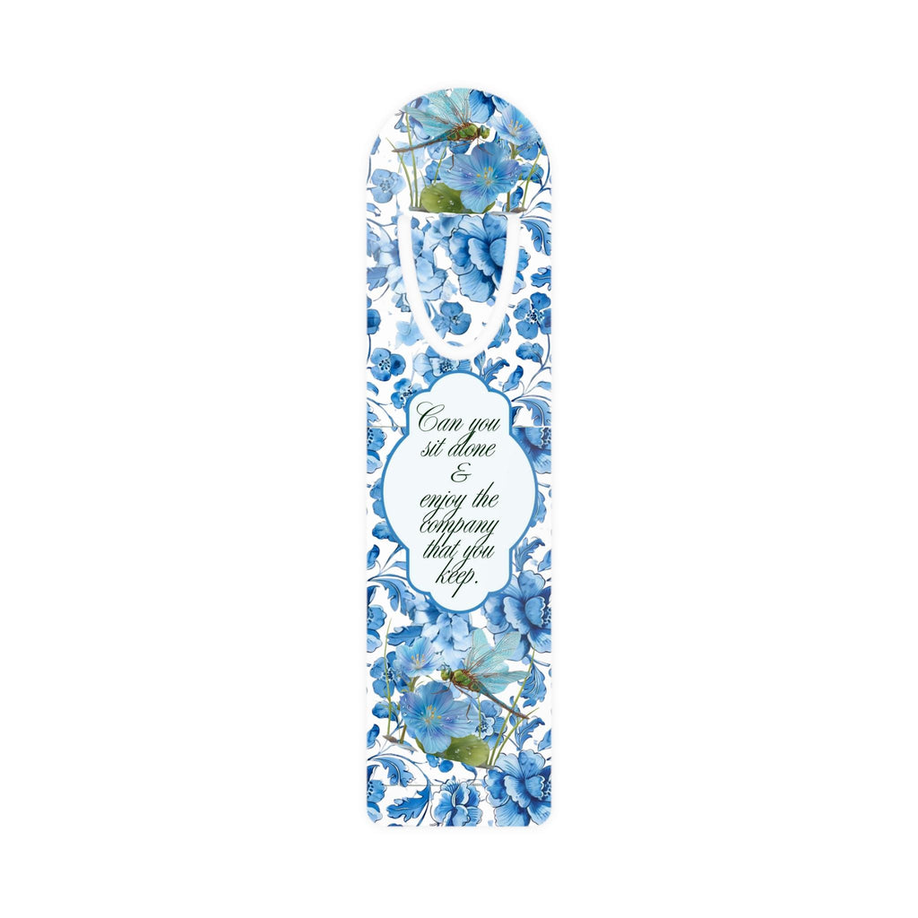 Blue Floral Dragonfly Quote Bookmark | Metal Corner Bookmarker Can You Sit Alone