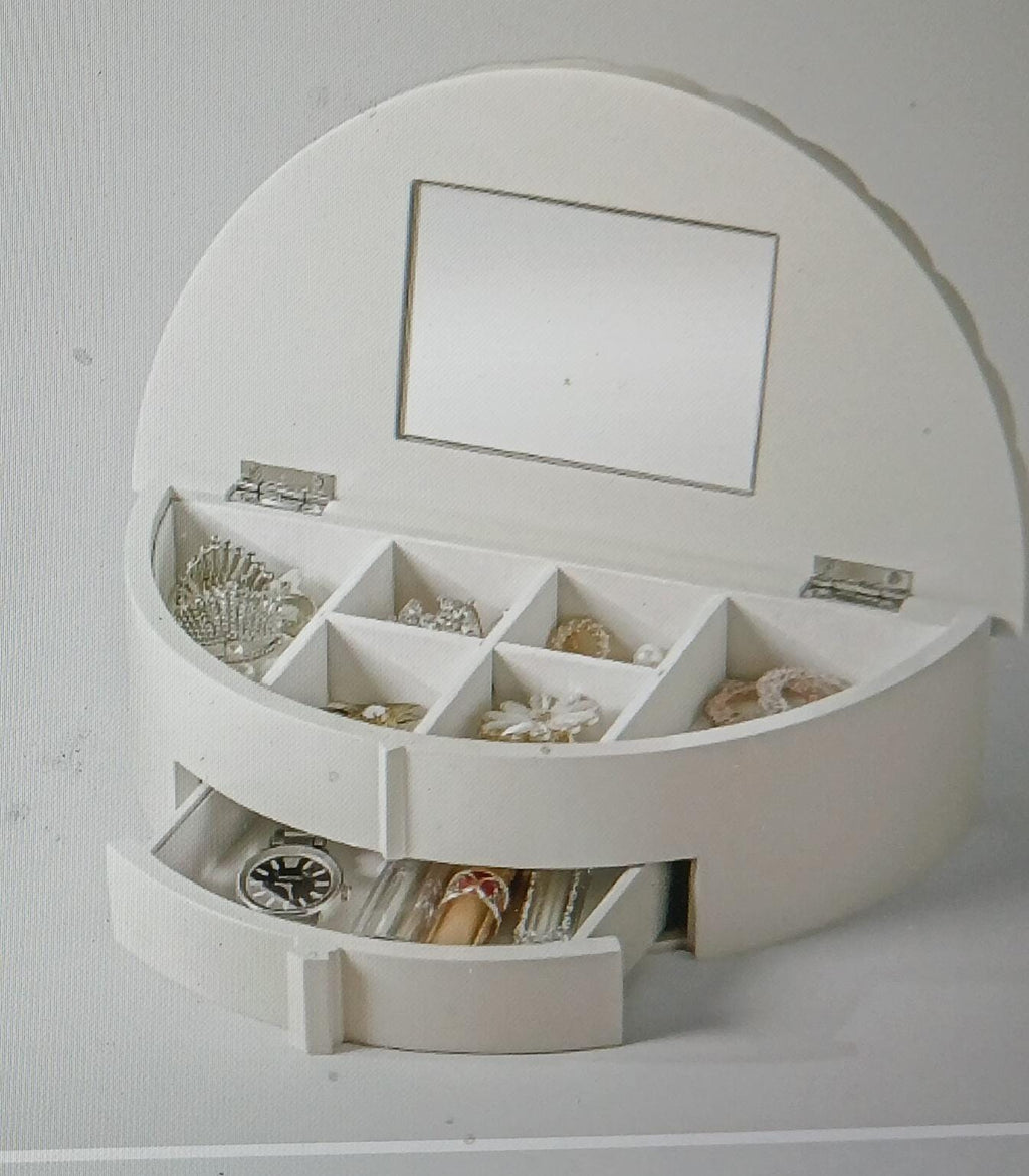 Wildflower Jewelry Box with Mirror | Hand‑Decorated Floral Vanity Organizer | Cottage‑Style Gift
