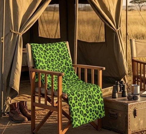 Acid Green Leopard Print Velveteen Blanket | Animal Print Throw