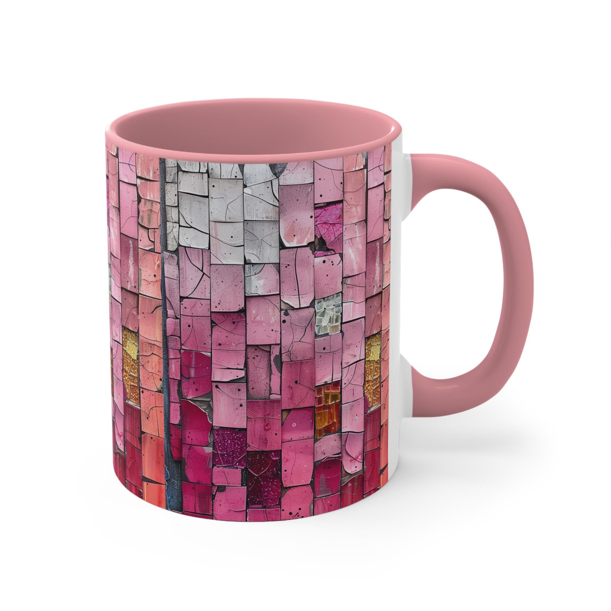 Pink Mosaic Mug • Modern Art Coffee Cup • PCS Colorful Drinkware