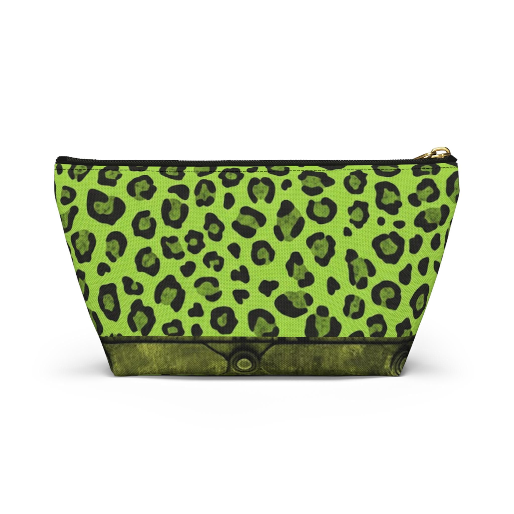 Acid Green Leopard Print Pouch • Bold Zipper Bag