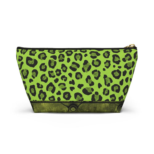 Acid Green Leopard Print Pouch • Bold Zipper Bag