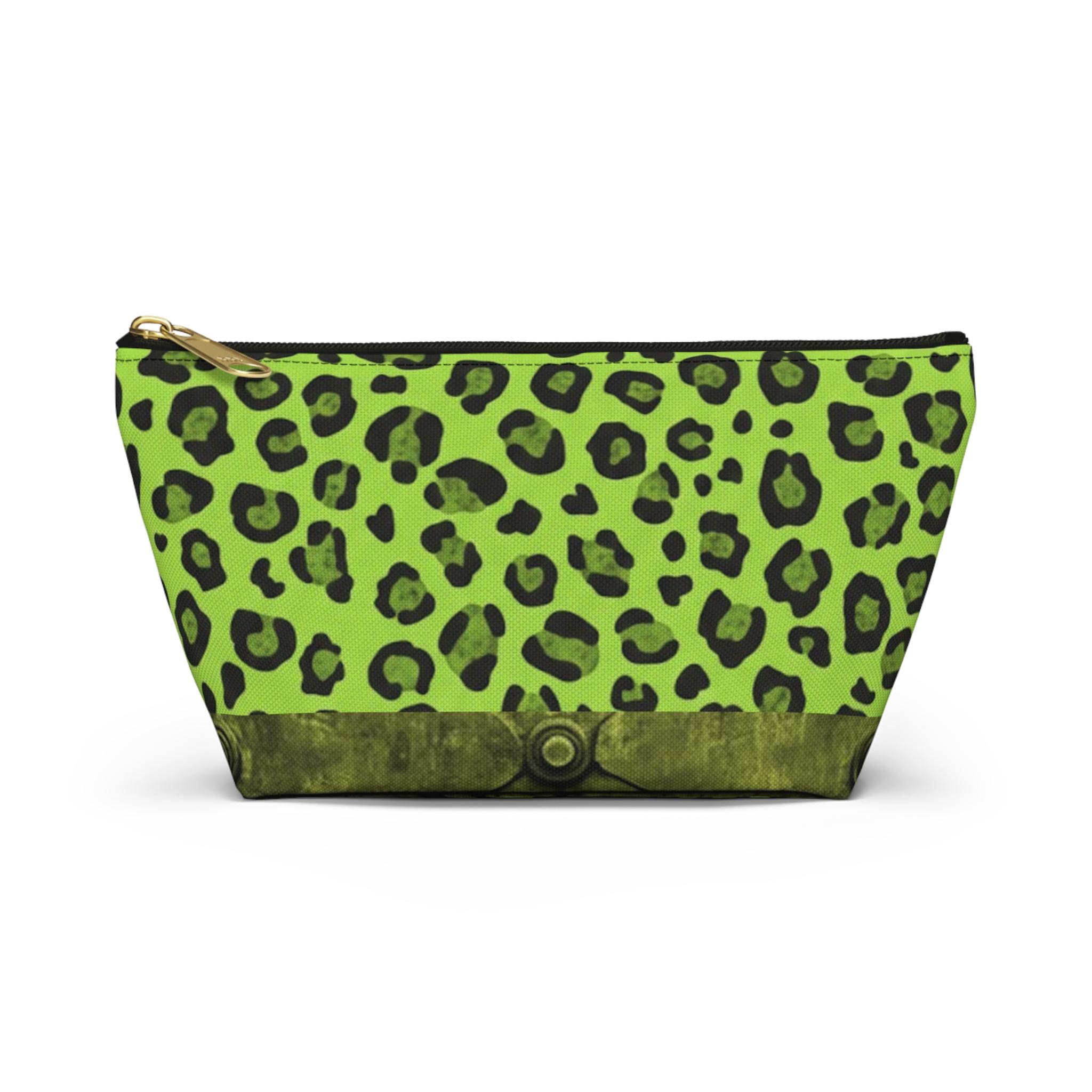 Acid Green Leopard Print Pouch • Bold Zipper Bag