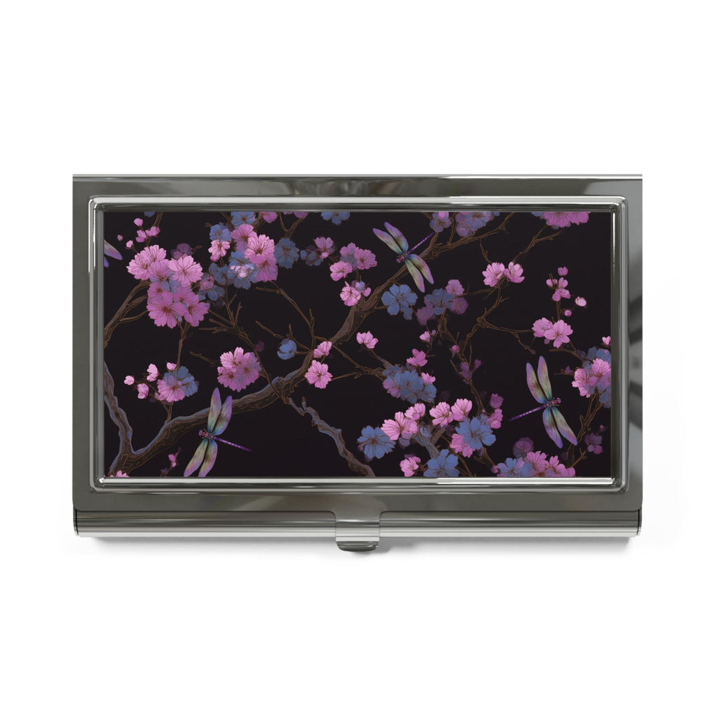 Cherry Blossom Branch Business Card Holder | Floral Metal Case