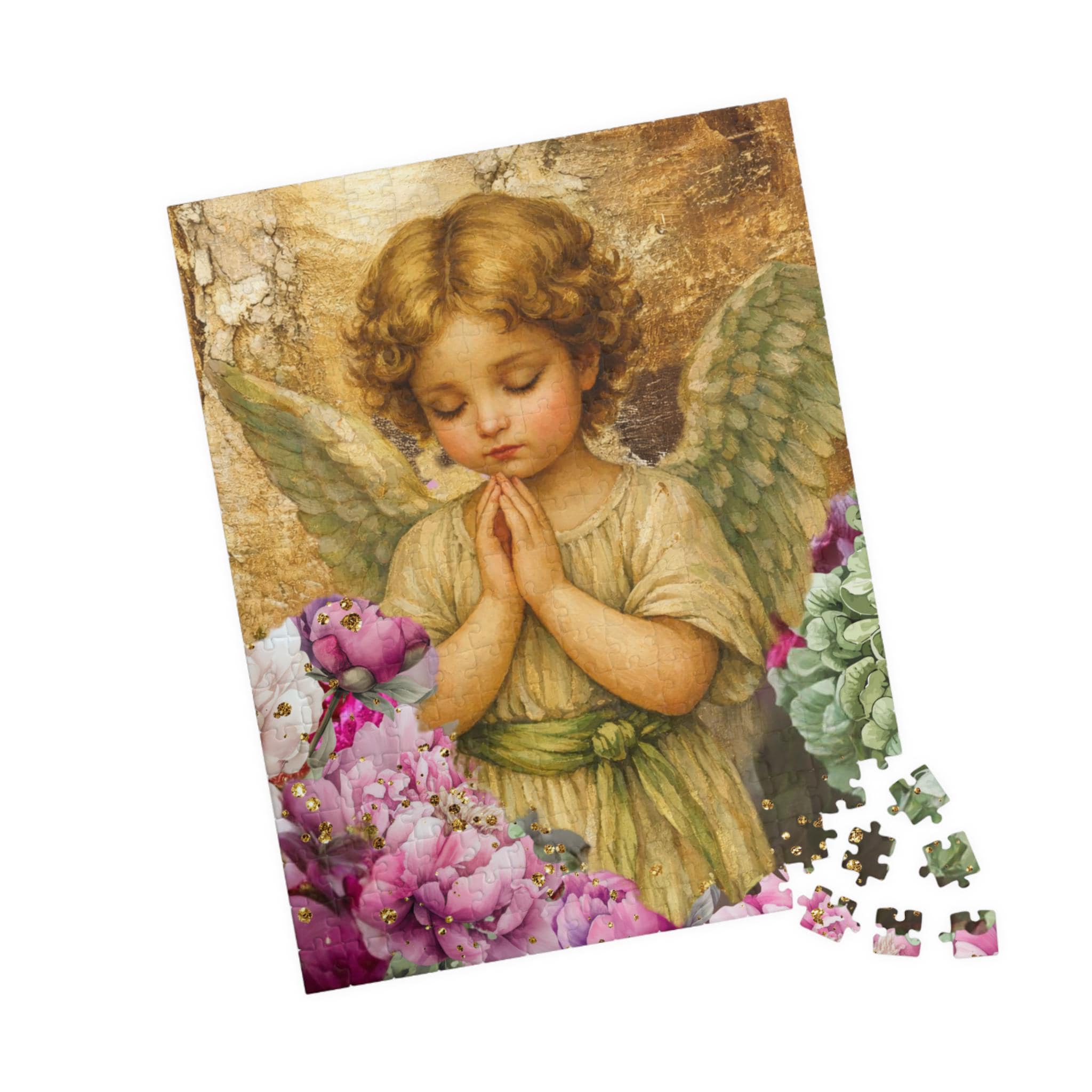 Praying Angel Floral Puzzle Jigsaw Activity Christian Gift