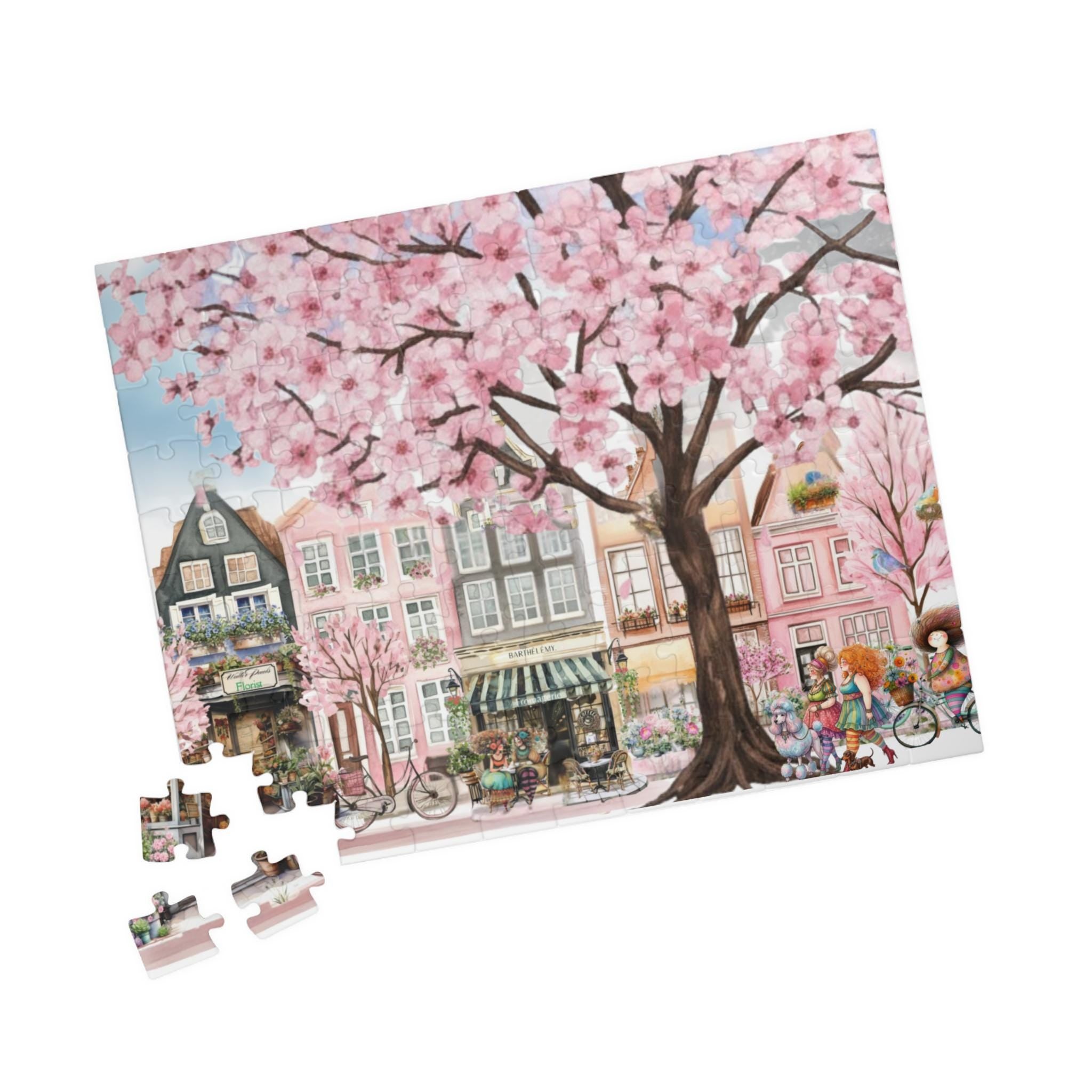 Row House Neighbors Puzzle 520 Piece | Neighborhood Jigsaw Puzzle