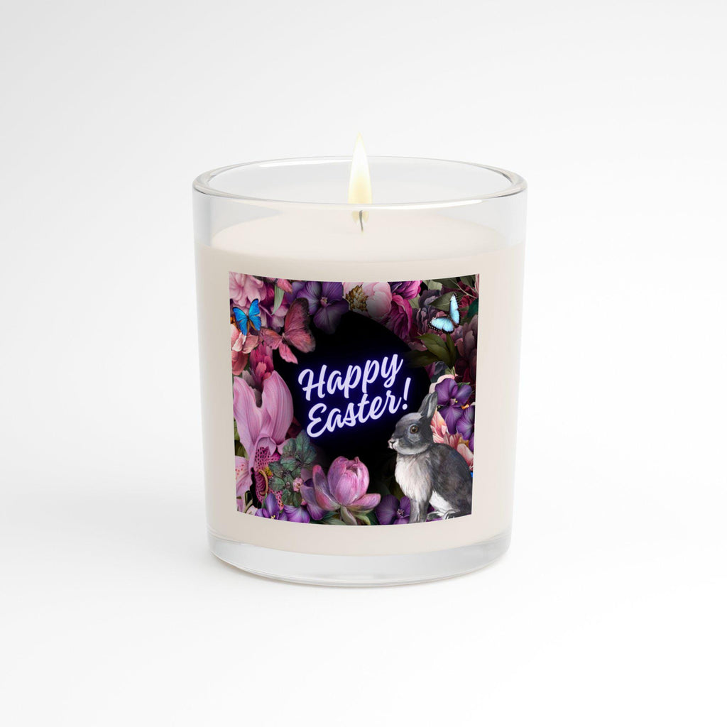 Easter Candle and Crocheted Flower Bouquet Gift Set | Soy Candle, Spring Décor