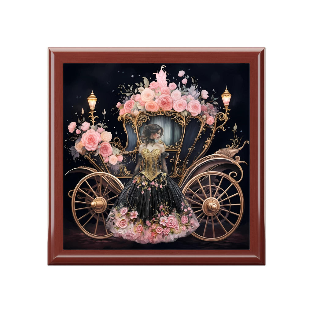 Victorian Carriage Jewelry Box | Floral Princess Keepsake Trinket Chest