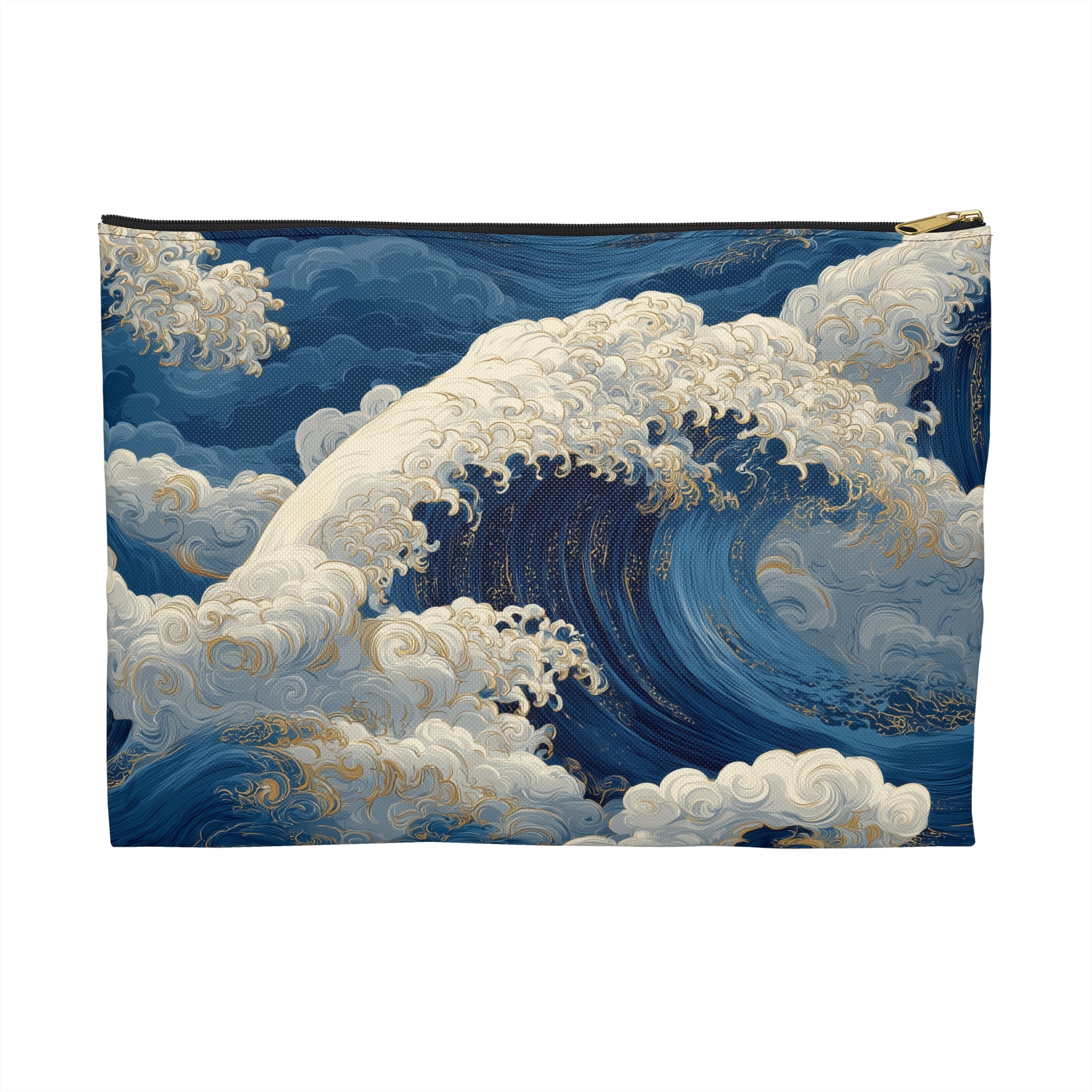 Ocean Wave Accessory Pouch | Blue Wave Cosmetic Bag