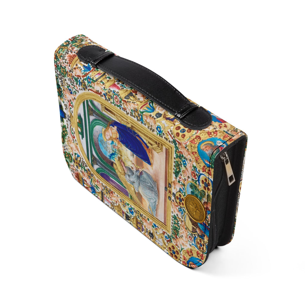 Virgin Mary Floral Icon Bible Cover | Zippered Scripture Holder Gift for Christian woman