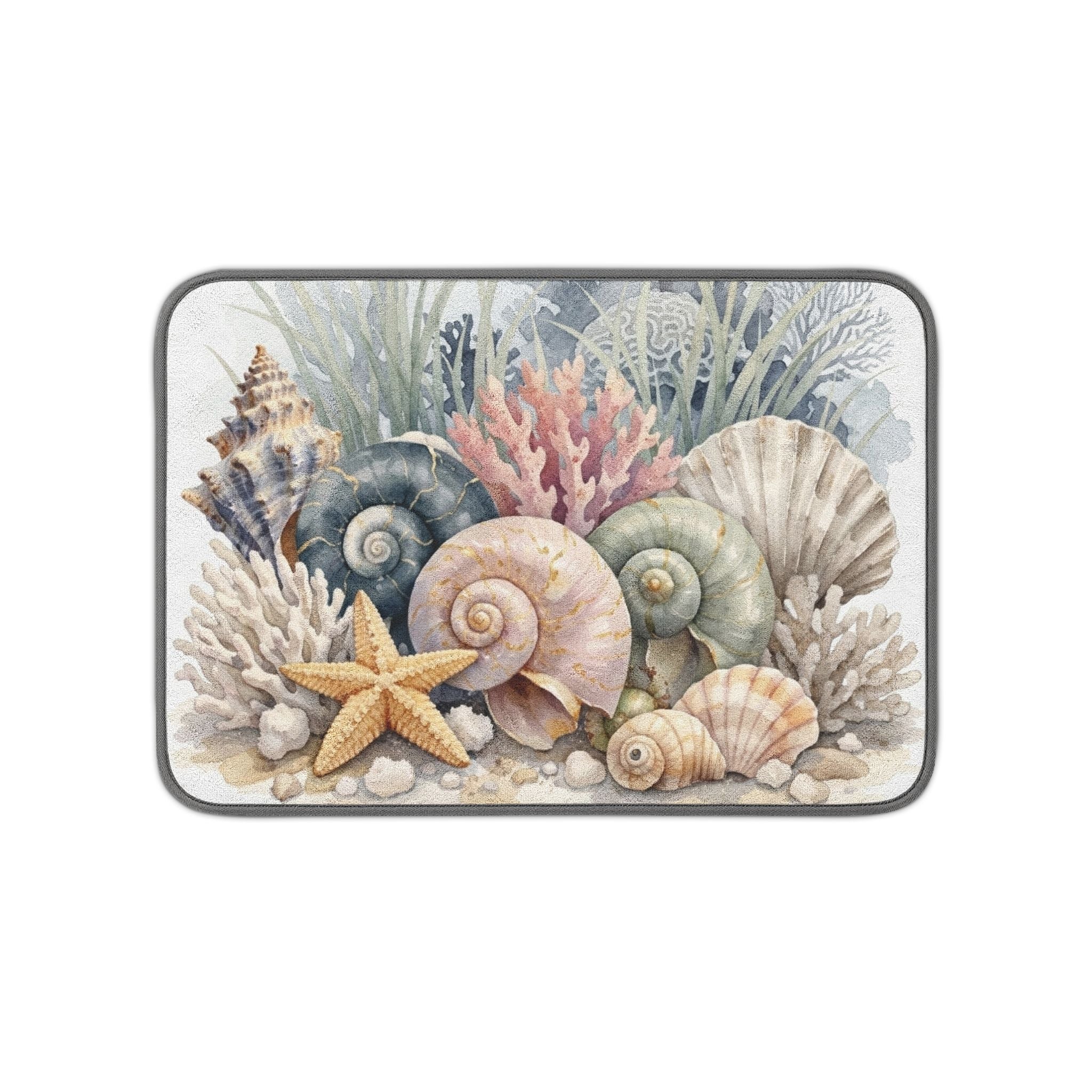 Copy of Coastal Seashell Microfiber Kitchen Dish Mat | Beach Theme