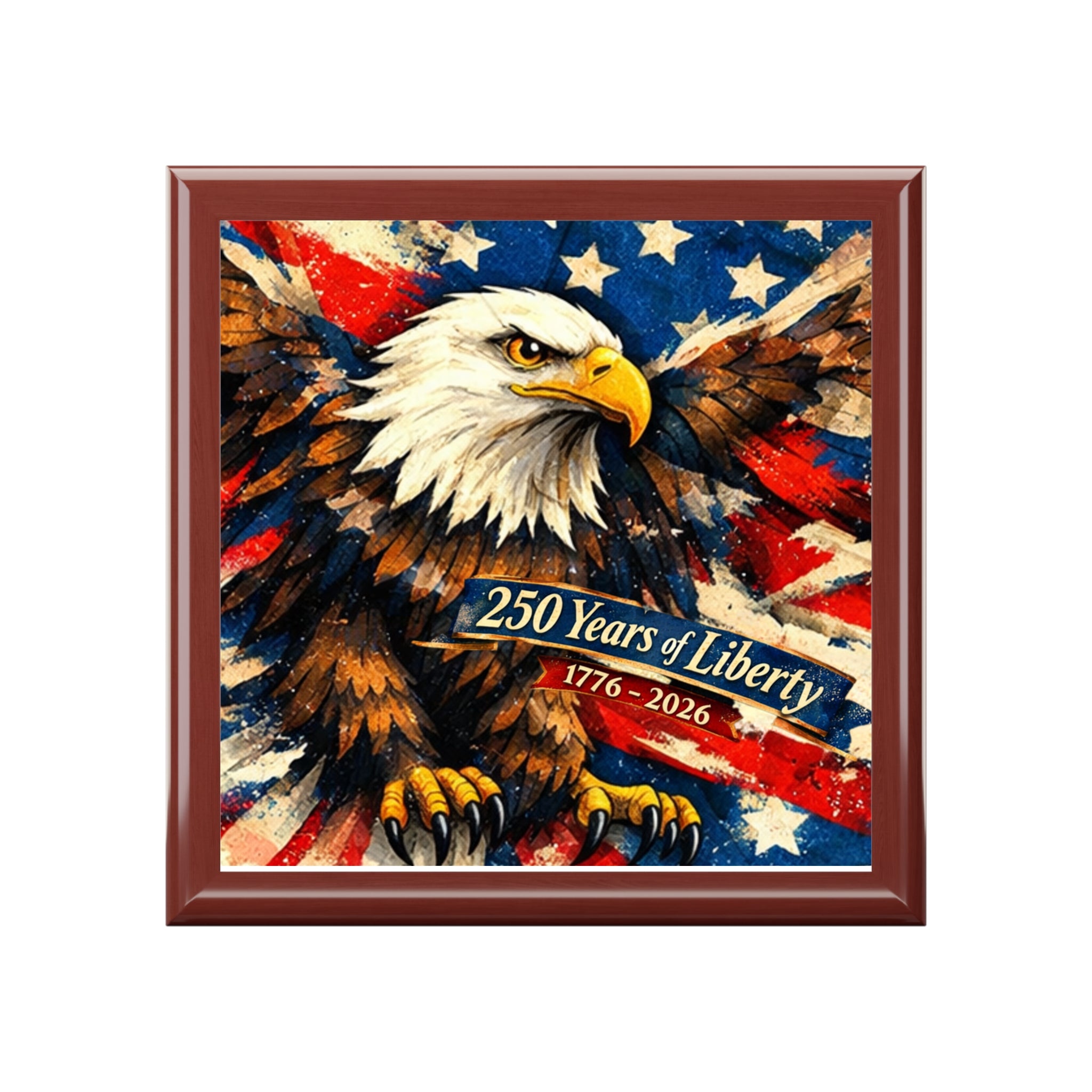 American 250th Anniversary Patriotic Keepsake Box | Veteran Jewelry Box Gift