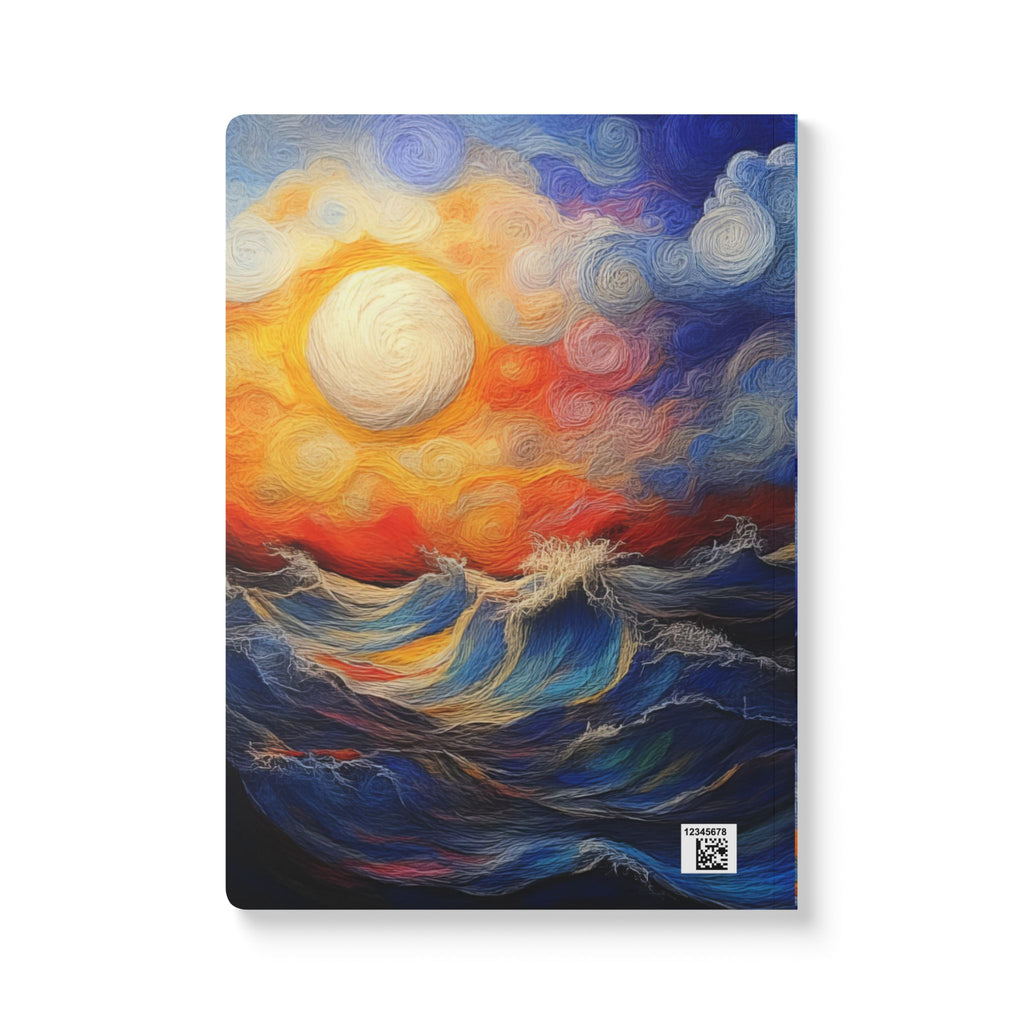 Ocean Sunrise Abstract Waves journal | Softcover Notebook