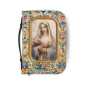 Virgin Mary Floral Icon Bible Cover | Zippered Scripture Holder Gift for Christian woman