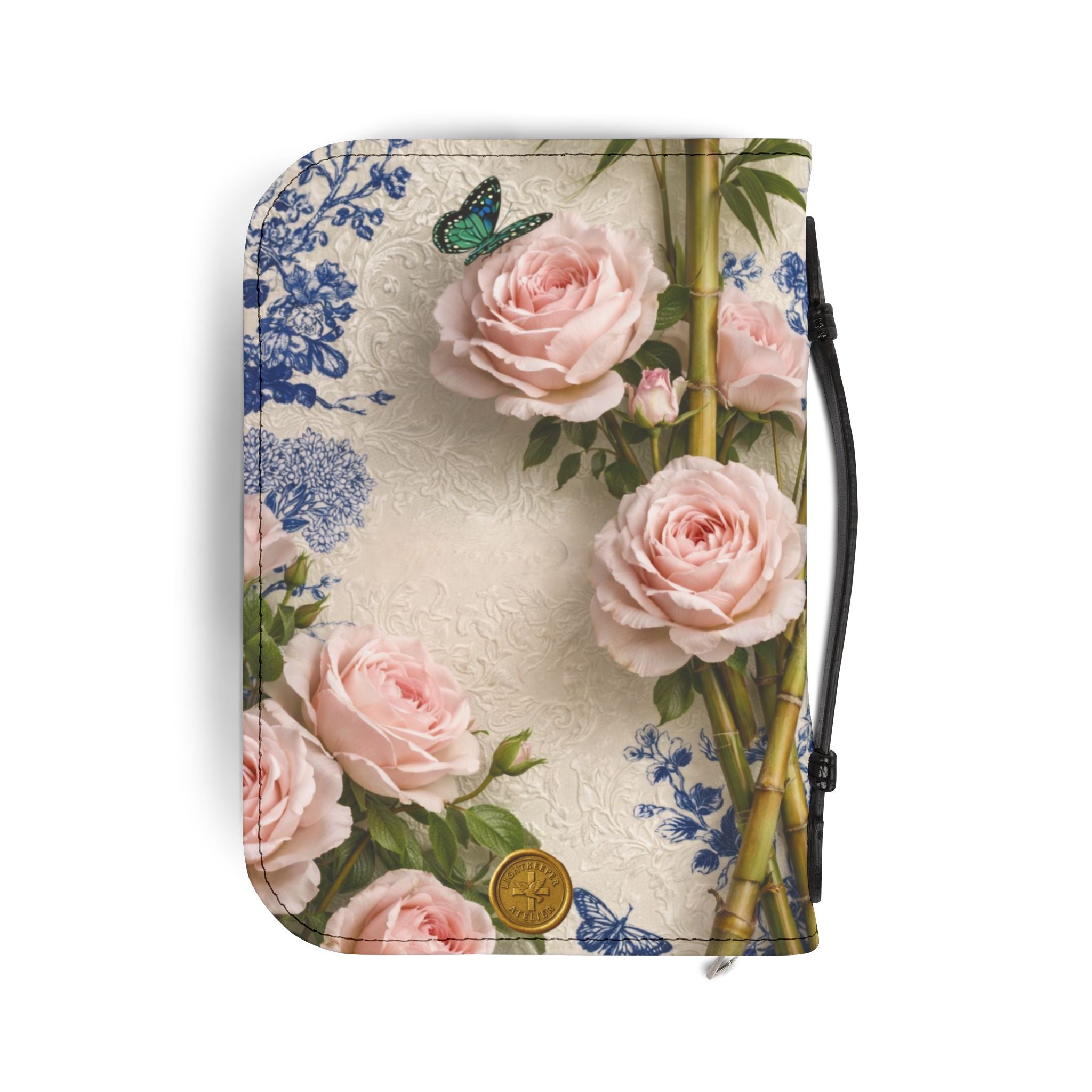 Guatemalan Roses Bible Cover | Zippered Missal Cover with Handle | Personalized Bible Case