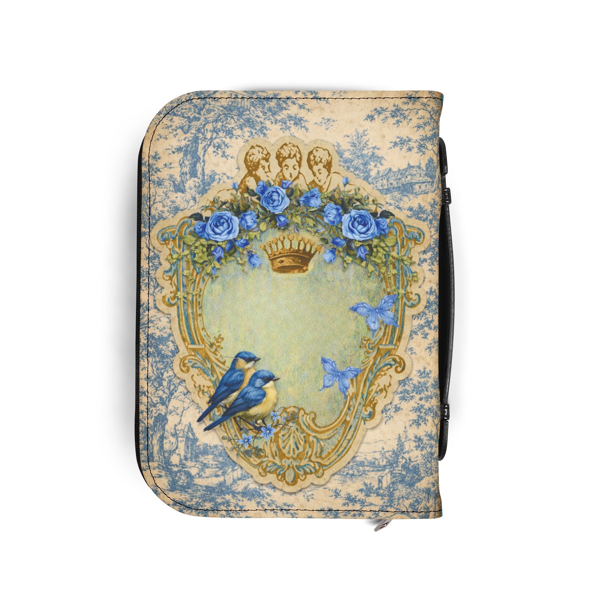 Daily Devotions Toile Bible Cover | Zippered Missal Cover with Handle