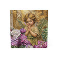 Peonies Angel Textured Memo Pad Note Cube | Painted Floral Stationery