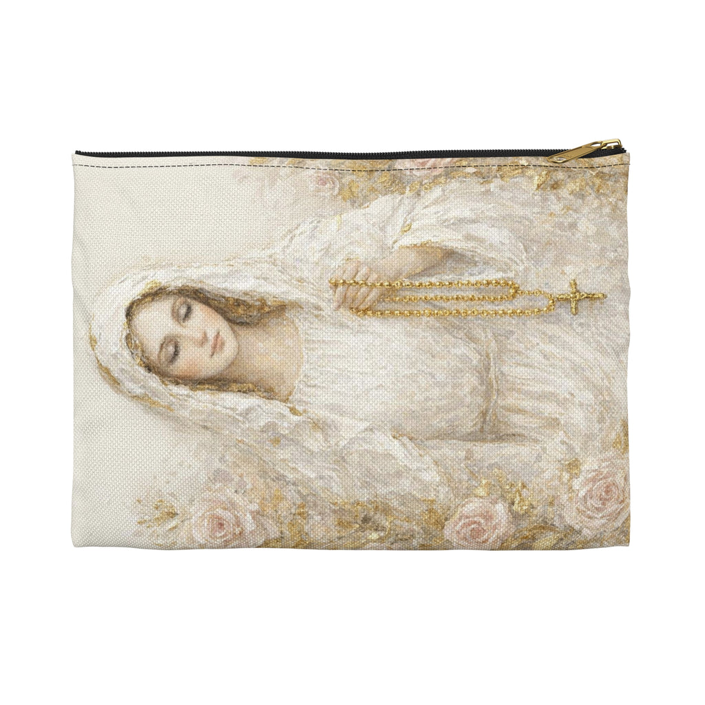 Our Lady Virgin Mary Accessory Pouch | Catholic Rosary Case, Vintage Christian Gift, Cosmetic Bag, Baptism Confirmation Present