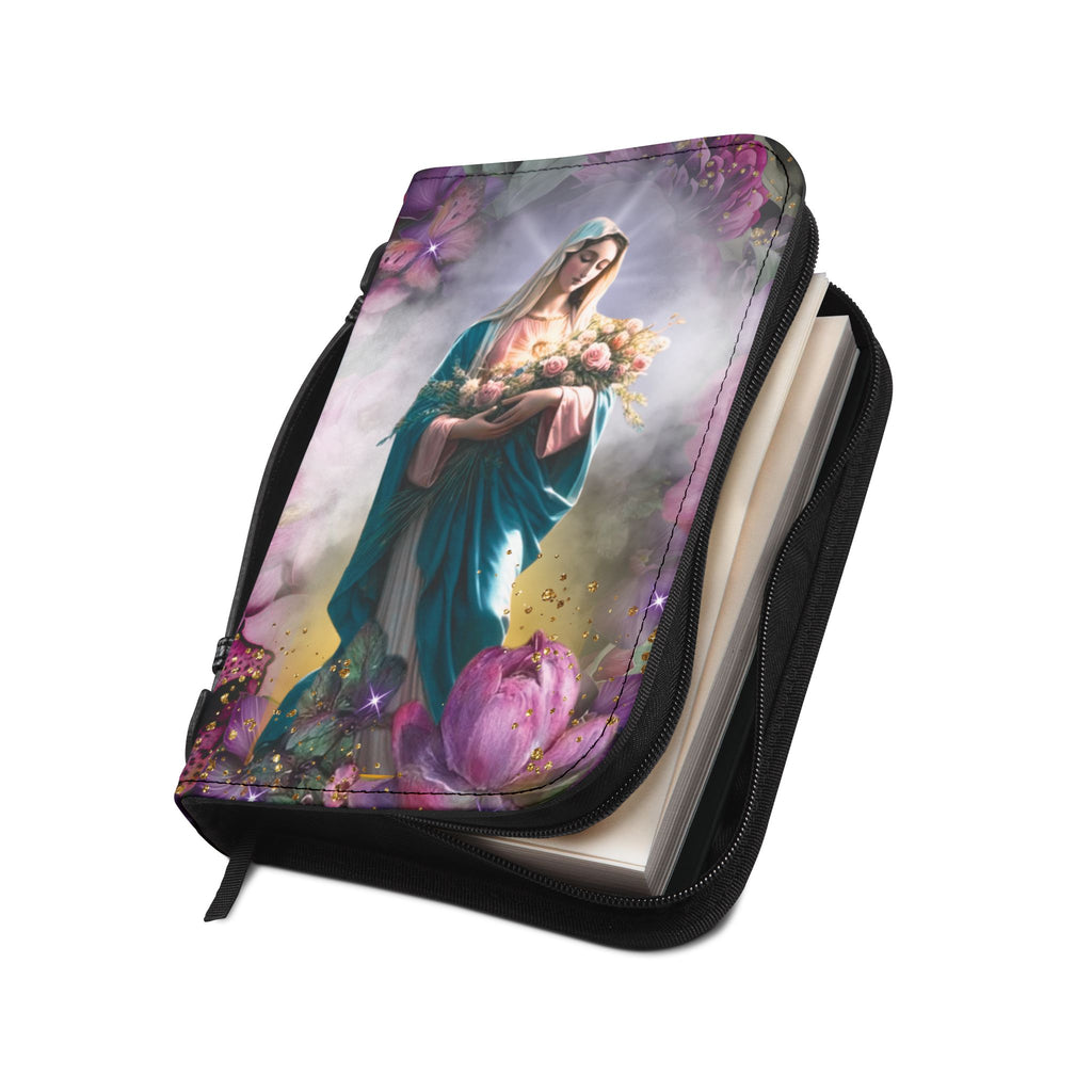 Marian Illustration Bible Cover | Protective Bible Case with Handle | Christian