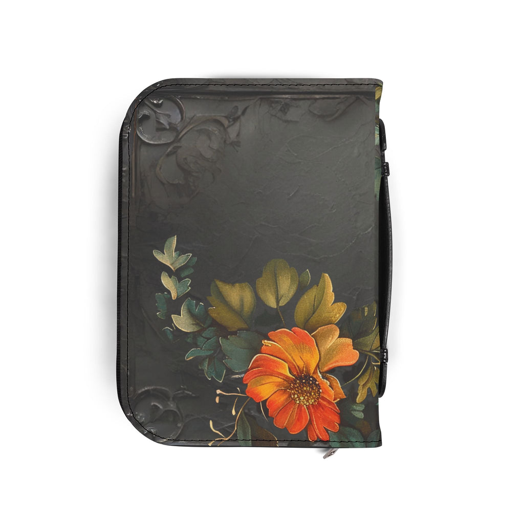 3D IMAGE Floral Bible Cover | Floral Design | Christian Gift | Vegan Leather Bible Case with Handle & Zipper | Bible Study Accessory