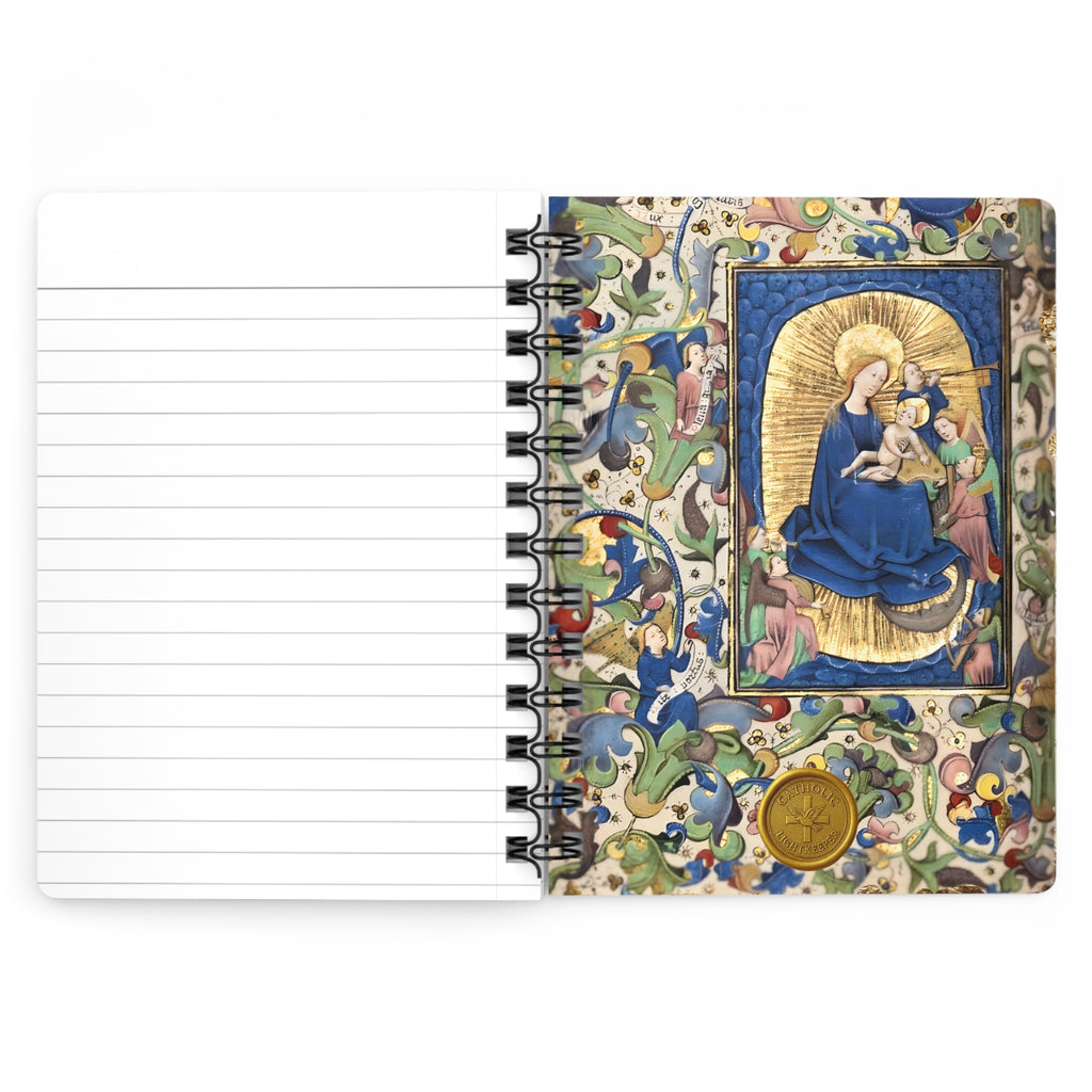 Madonna and Child Spiral Bound Journal | 4 Vintage Illuminated Manuscript Images Daily Prayer Journal Gift for Catholic