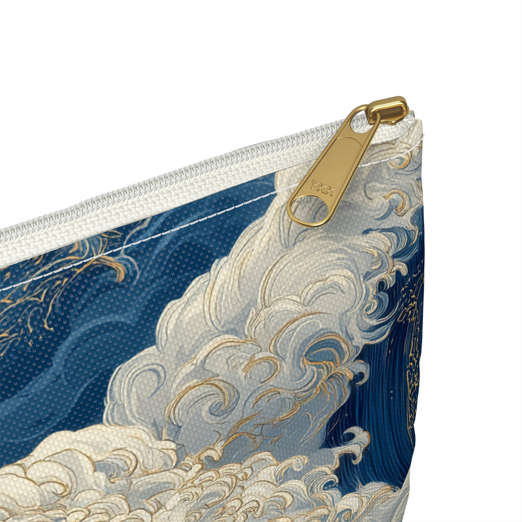 Ocean Wave Accessory Pouch | Blue Wave Cosmetic Bag