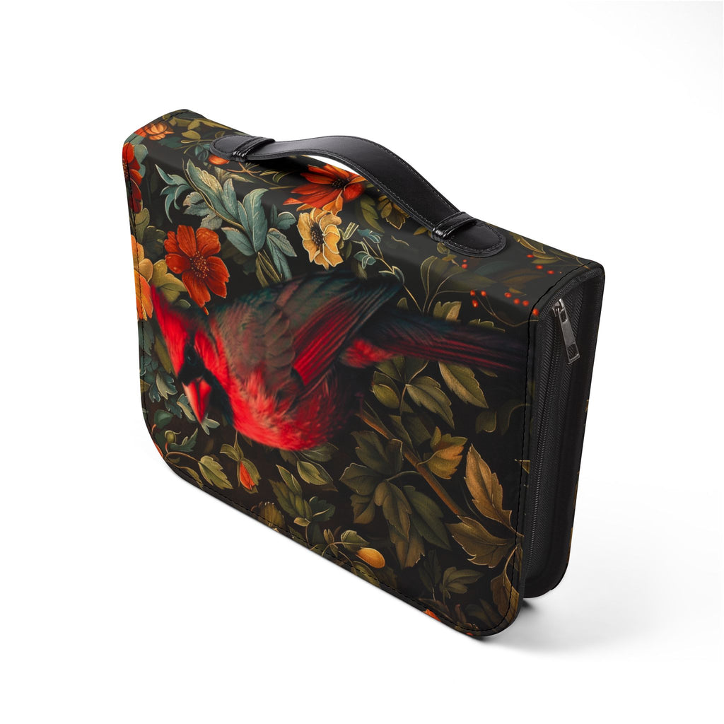 Cardinal Floral Bible Cover | Zippered Scripture Organizer | Bible Carrying Case