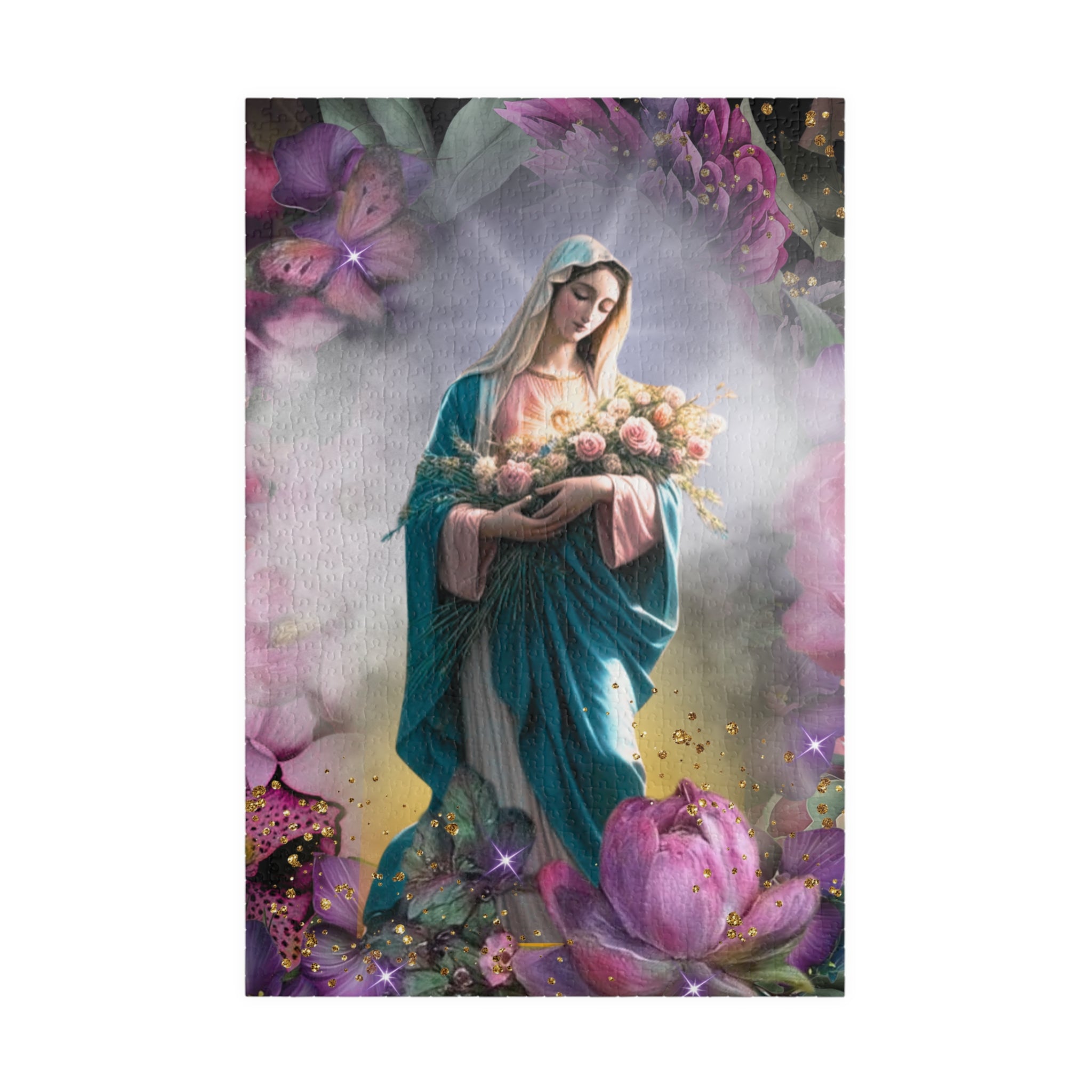 Mary in Heaven Puzzle | Religious Christian Illustration, Marian Scene