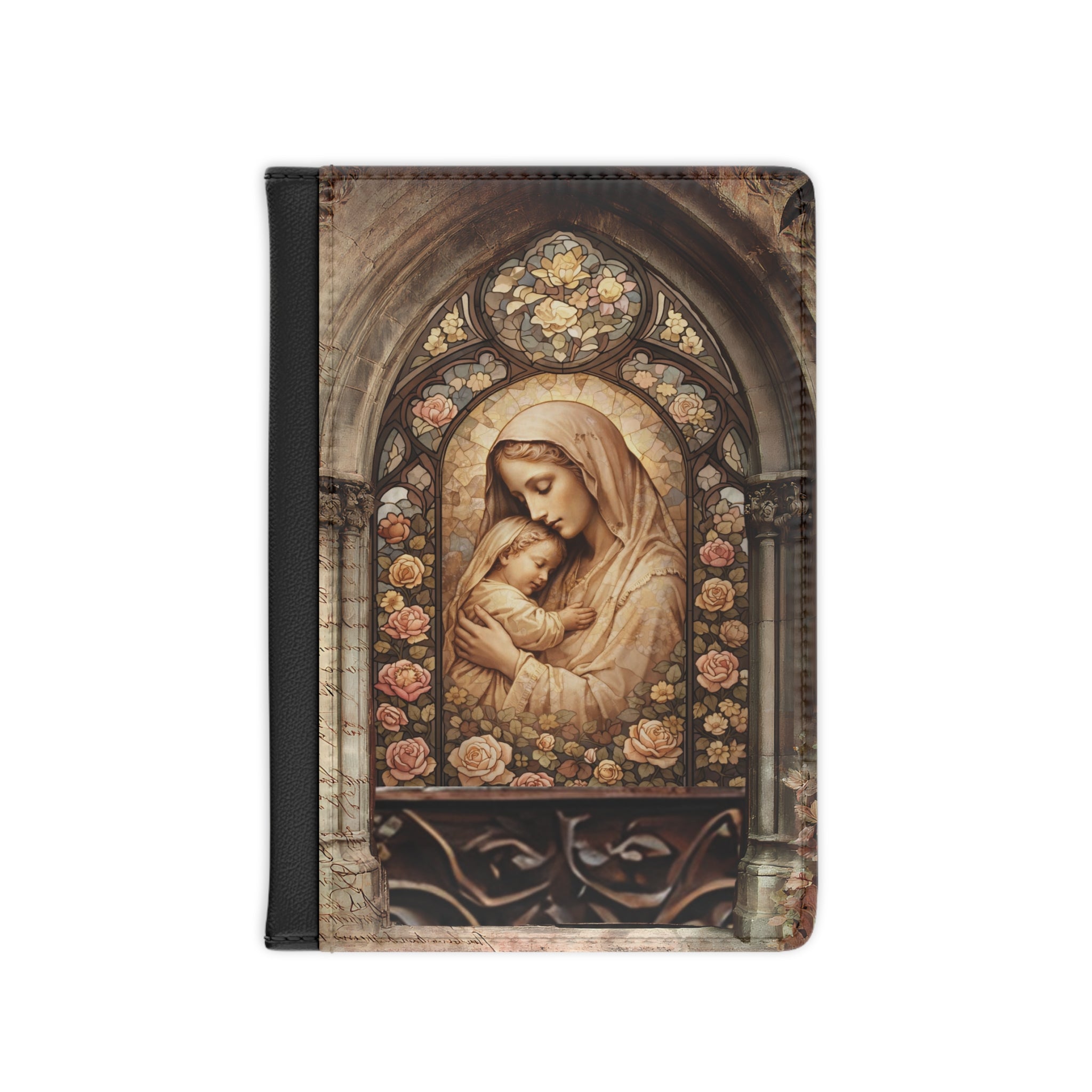 Marian Stained Glass Passport Cover | Virgin Mary Catholic Religious