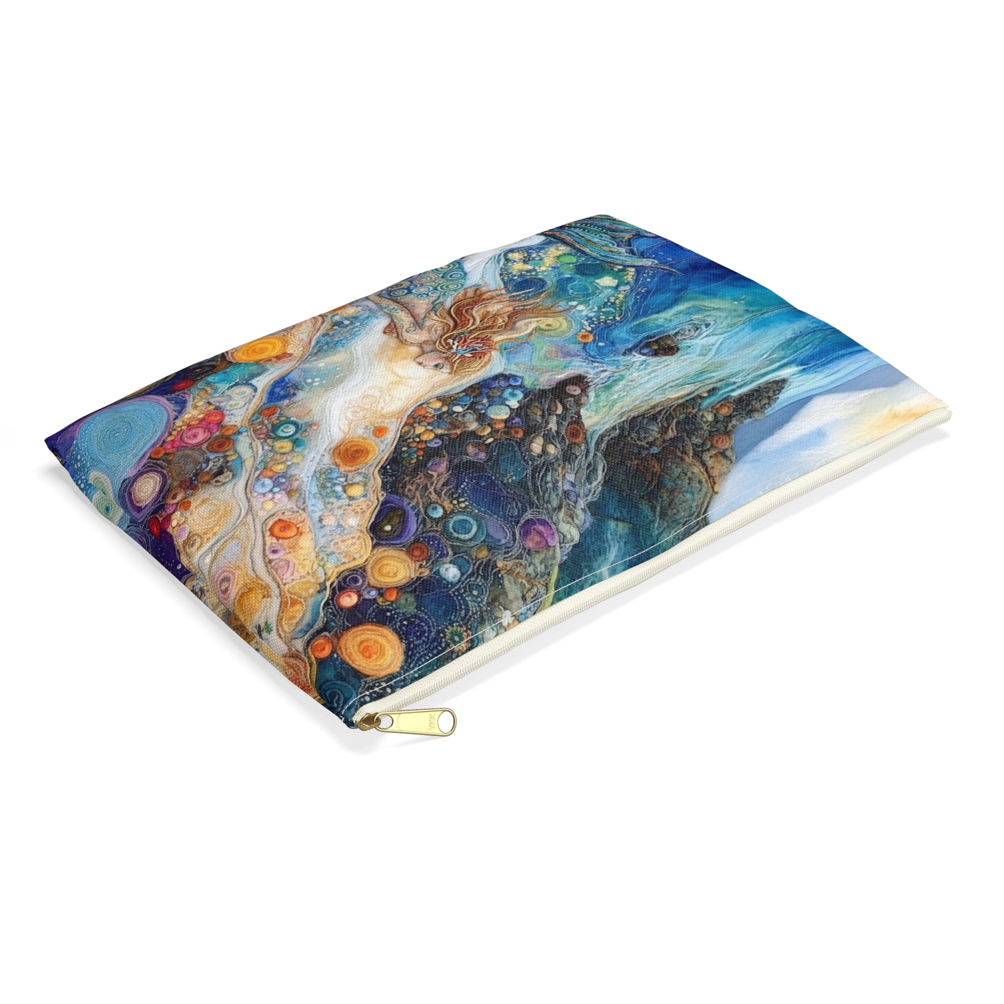 Coastal Beach Accessory Pouch | Beach Print Coin Purse | Mermaid Toiletry Bag