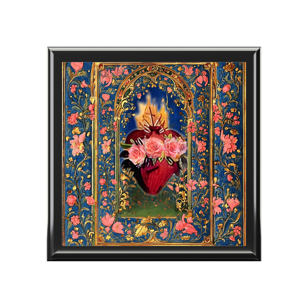 Catholic Keepsake Jewelry Box Immaculate Heart of Mary Storage Chest