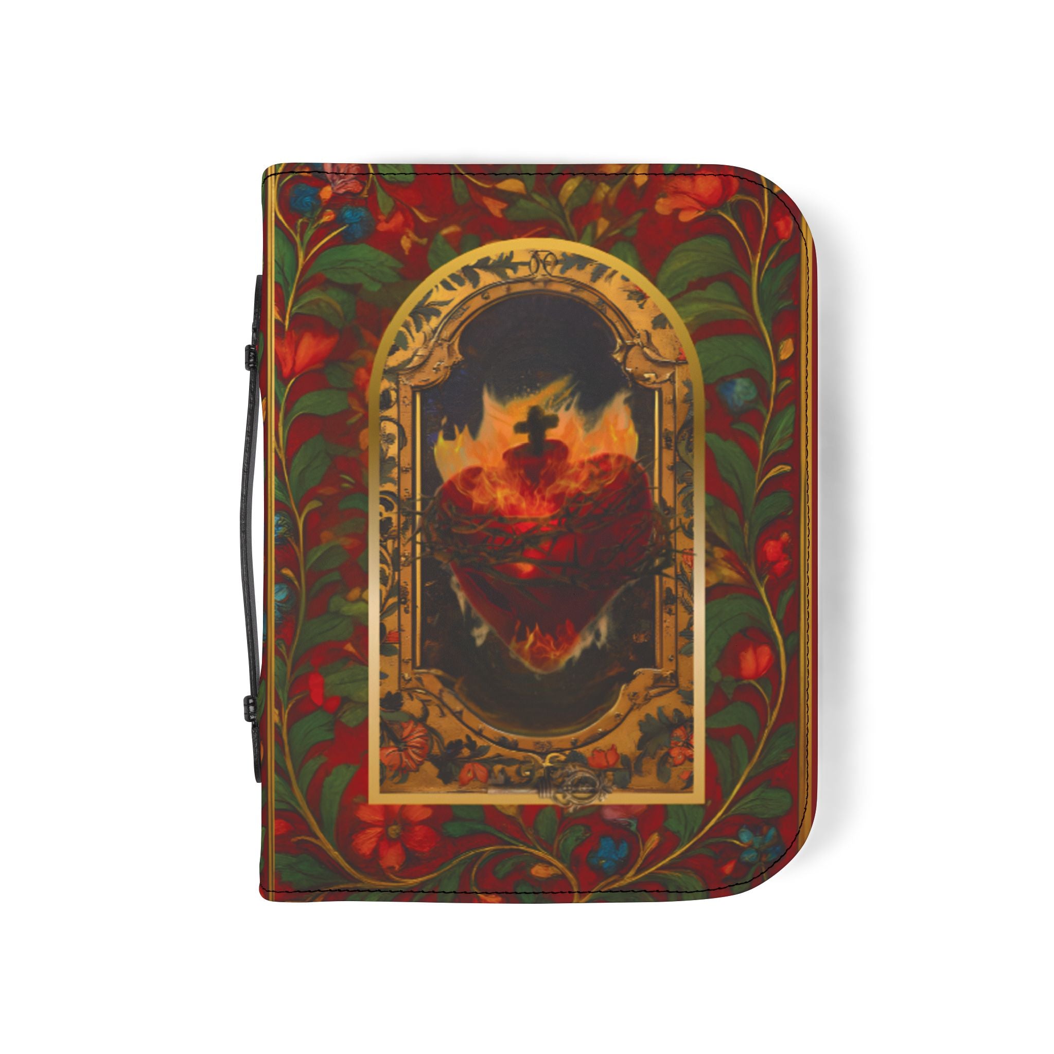 Sacred Heart Christ Bible Cover | Zippered Missal Cover with Handle