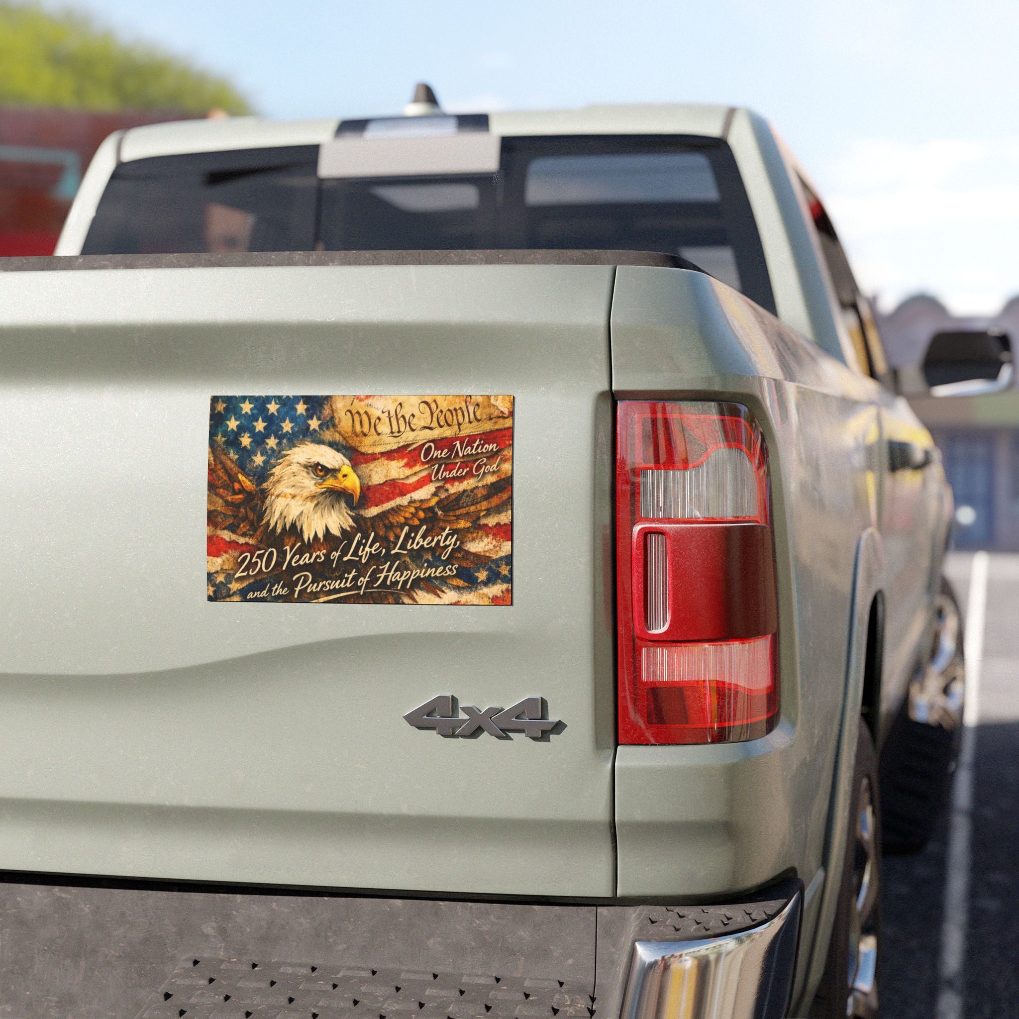 Bald Eagle American Flag 250 Years Car Magnet | 1776-2026 Patriotic