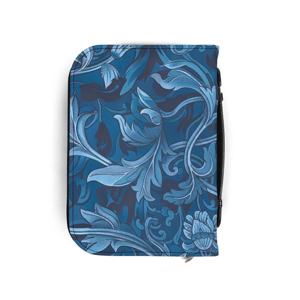 Floral Crucifix Bible Cover Vegan Leather Bible Cover with Handle & Zipper | Christian Bible Study