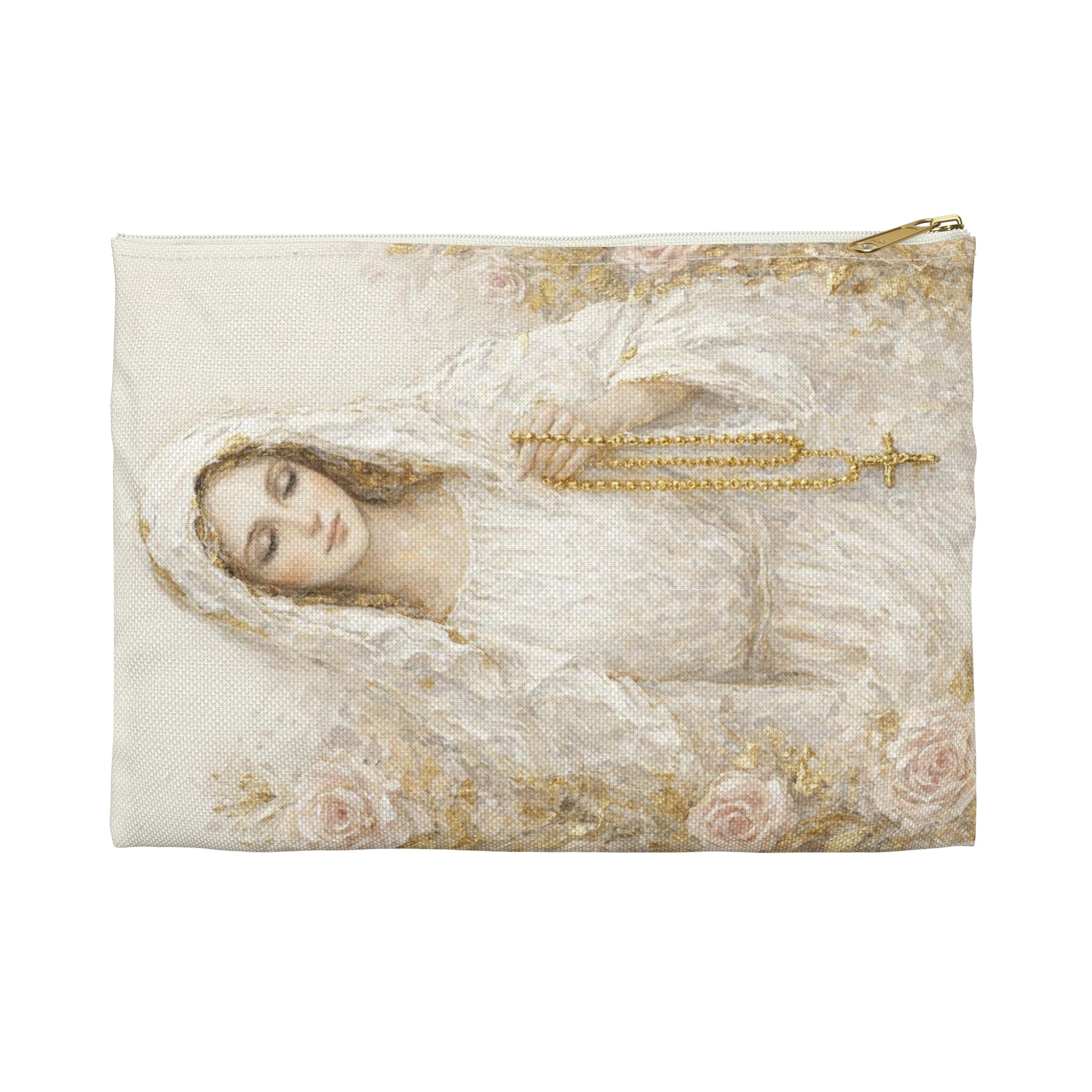 Our Lady Virgin Mary Accessory Pouch | Catholic Rosary Case, Vintage Christian Gift, Cosmetic Bag, Baptism Confirmation Present