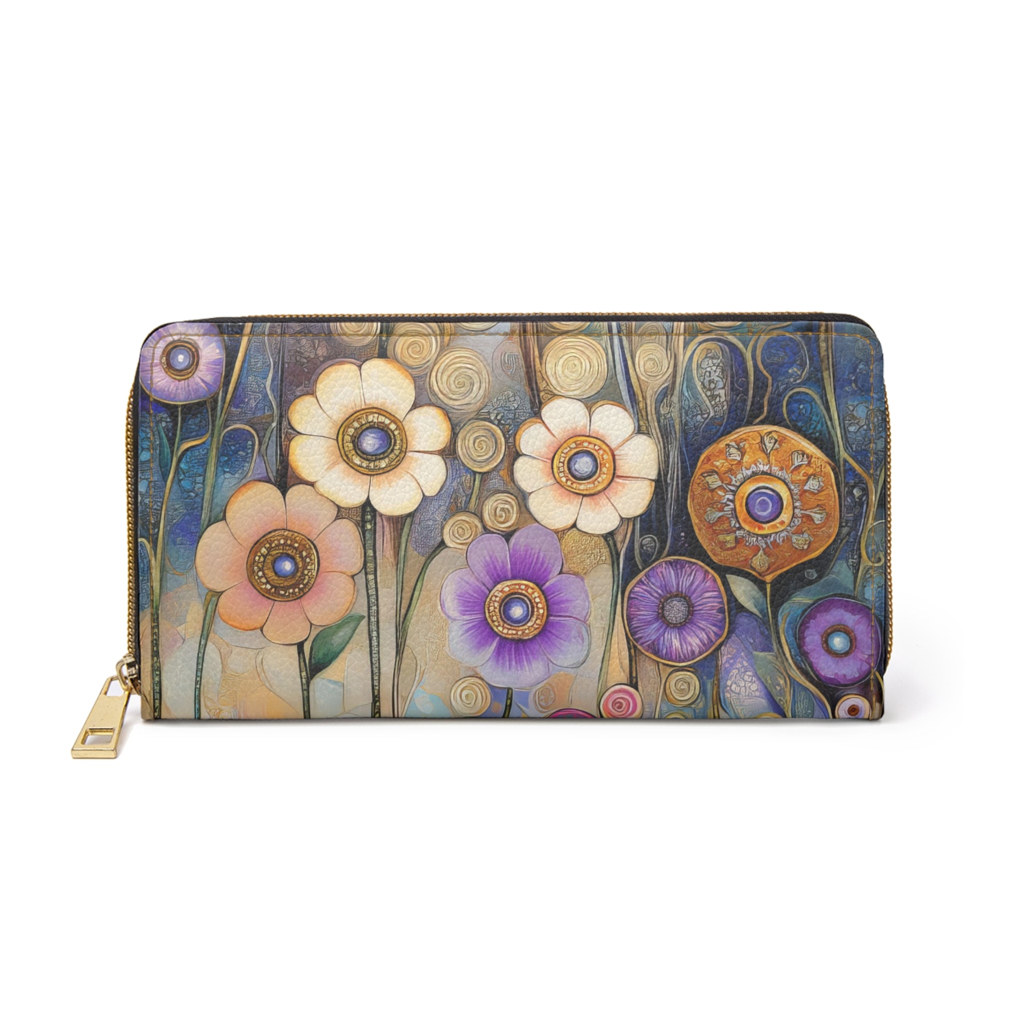 Klimt style Wallet Zipper Boho Billfold Surreal Art lovers Clutch Purse