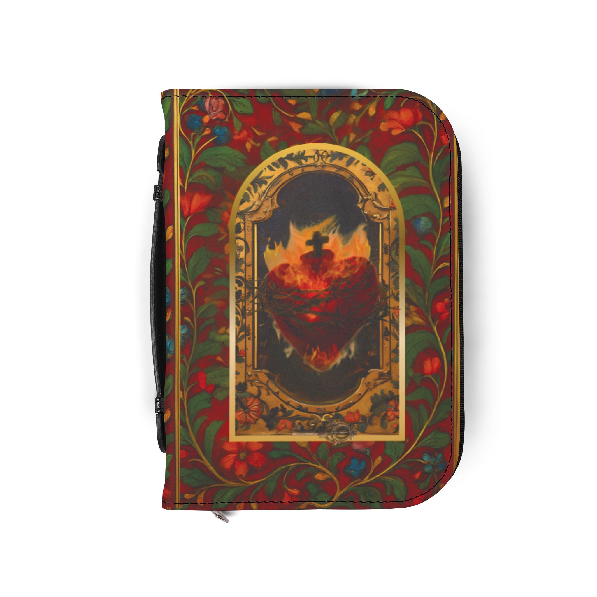 Sacred Heart Christ Bible Cover | Zippered Missal Cover with Handle