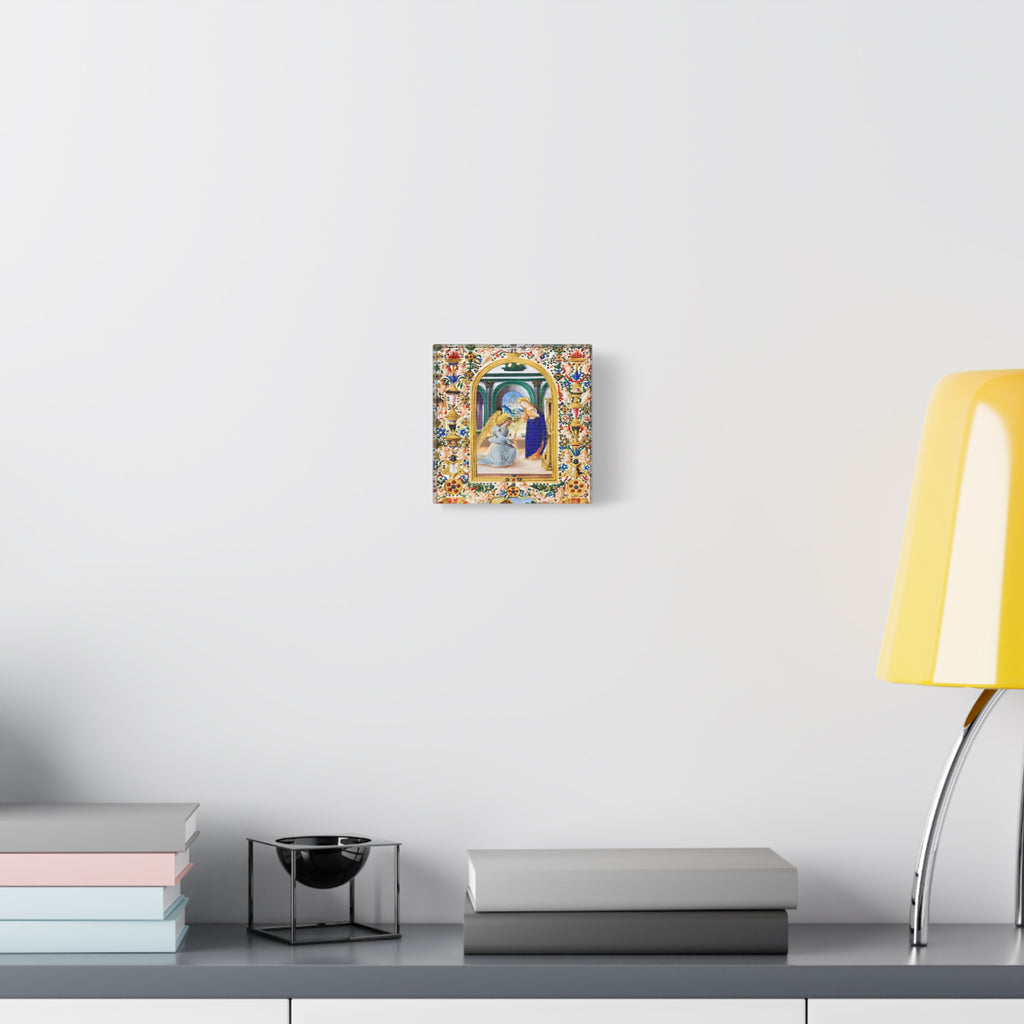 Annunciation Medieval Artwork Canvas Wall Art Matte Canvas, Mary & Gabriel Artwork Gift