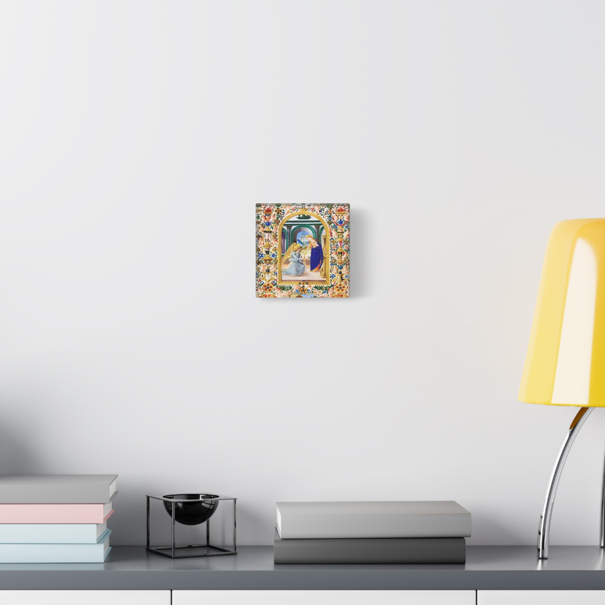Annunciation Medieval Artwork Canvas Wall Art Matte Canvas, Mary & Gabriel Artwork Gift