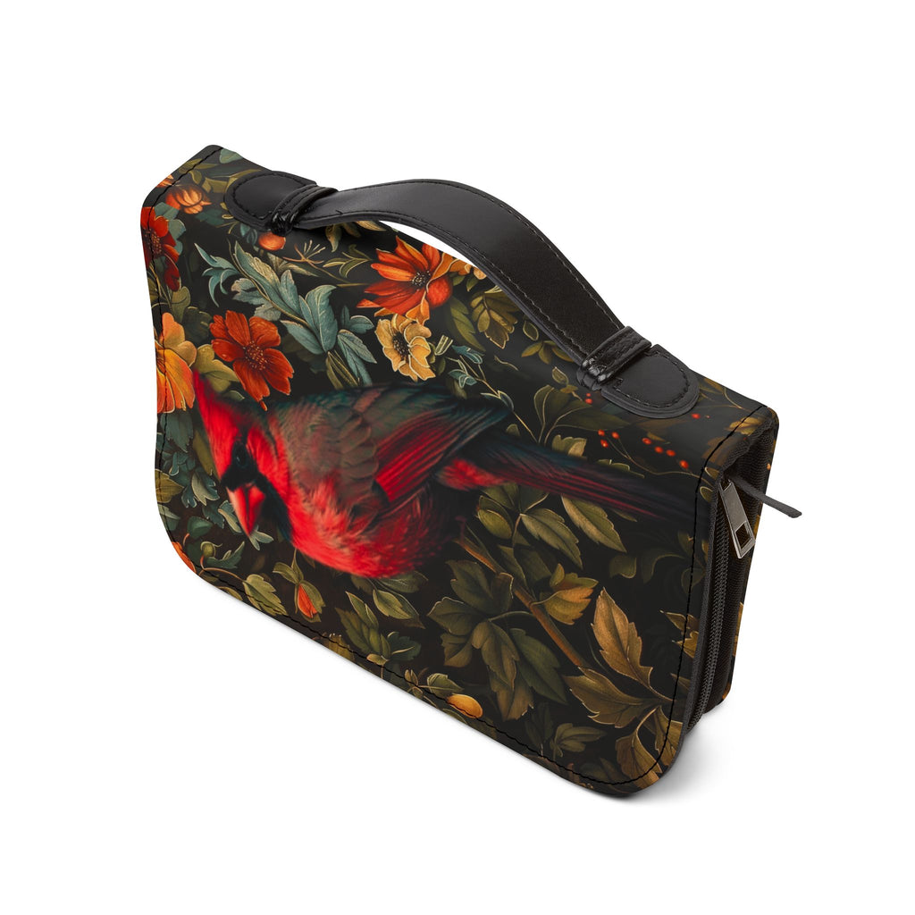 Cardinal Floral Bible Cover | Zippered Scripture Organizer | Bible Carrying Case