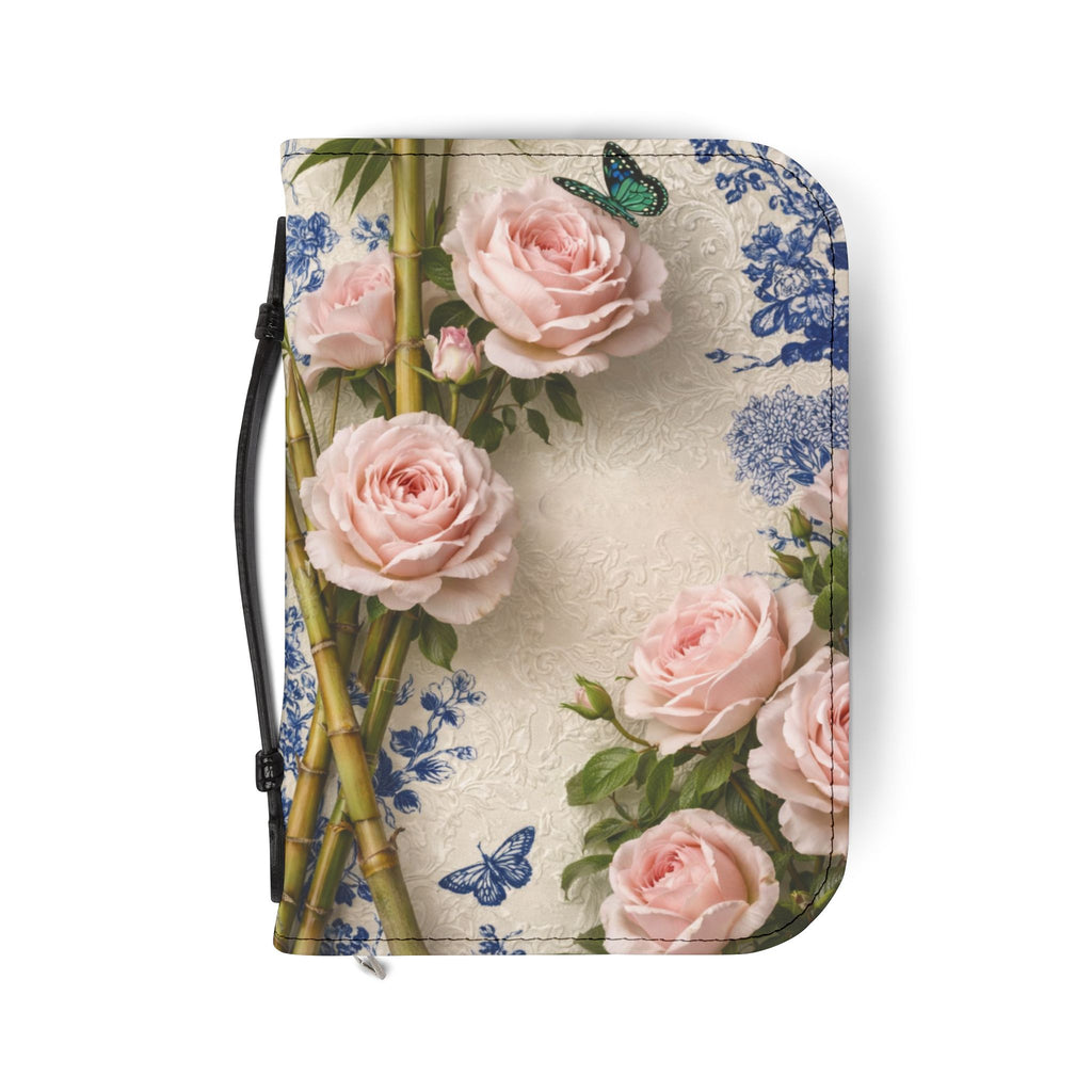 Guatemalan Roses Bible Cover | Zippered Missal Cover with Handle | Personalized Bible Case