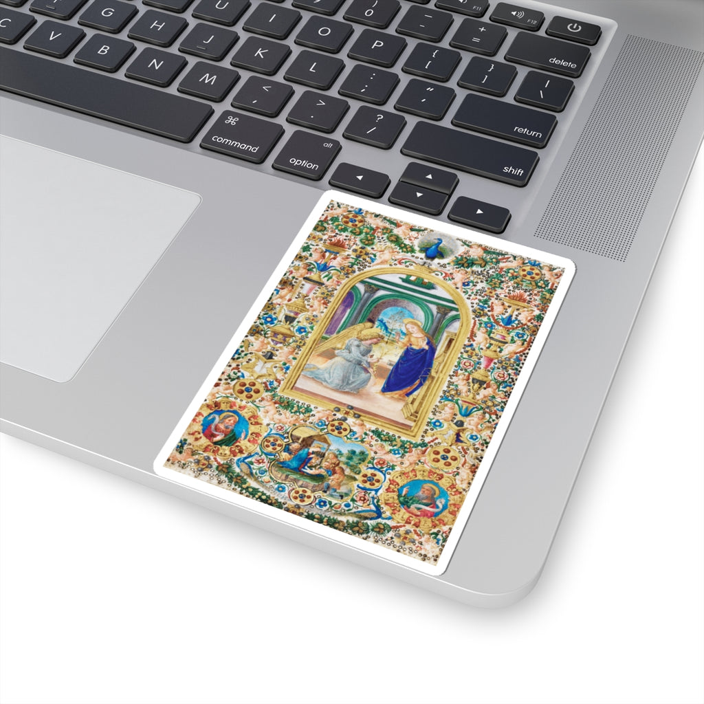 Copy of Annunciation Sticker Book of Hours Manuscript Art Bible Journaling Sticker Marian Gift Holy Card Style