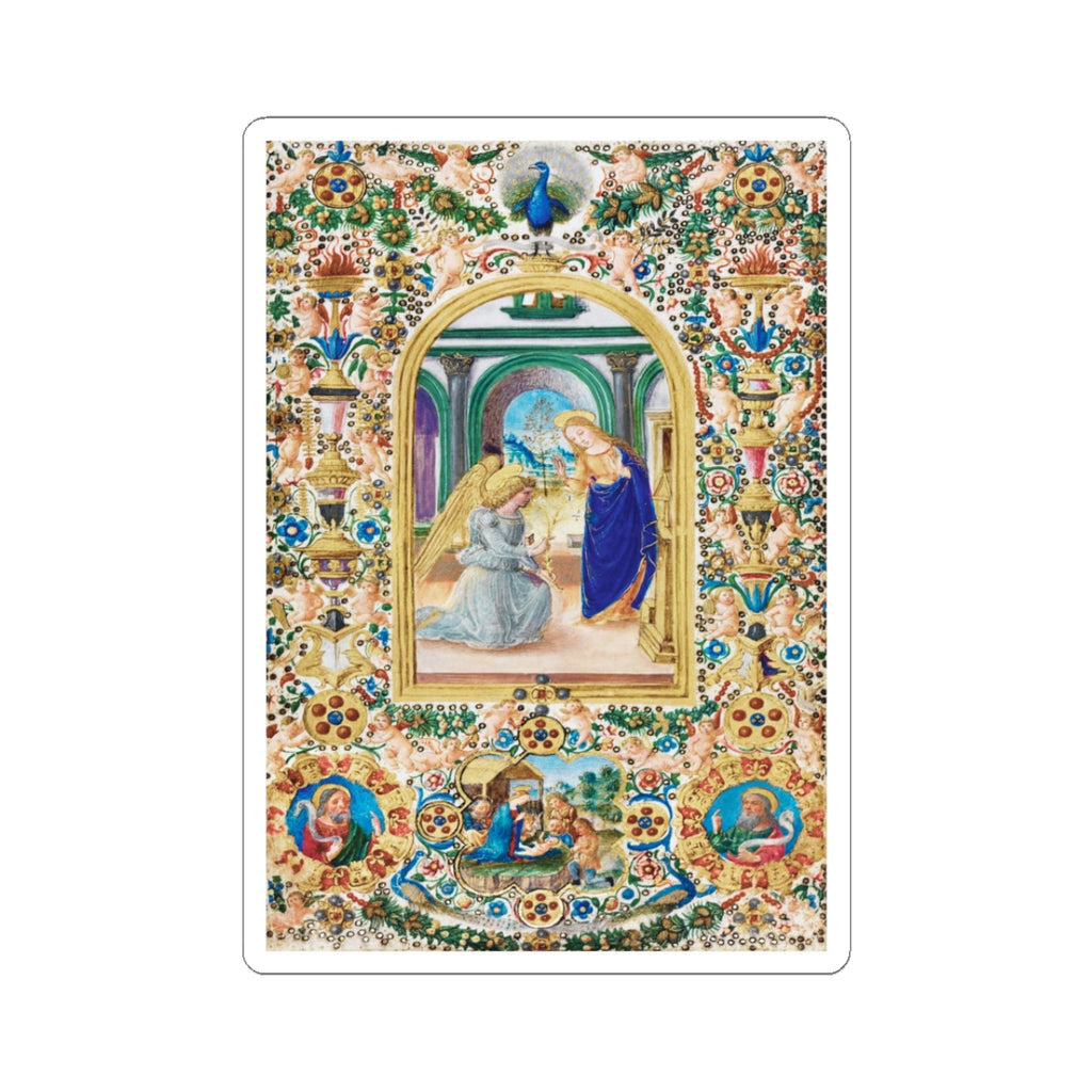 Copy of Annunciation Sticker Book of Hours Manuscript Art Bible Journaling Sticker Marian Gift Holy Card Style