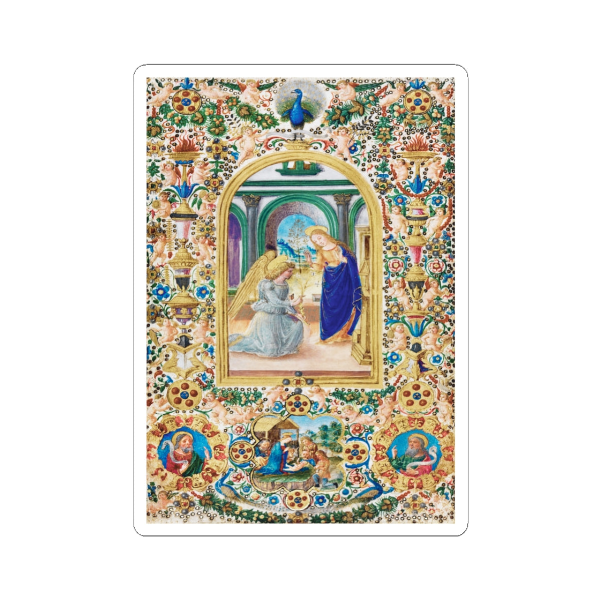 Copy of Annunciation Sticker Book of Hours Manuscript Art Bible Journaling Sticker Marian Gift Holy Card Style