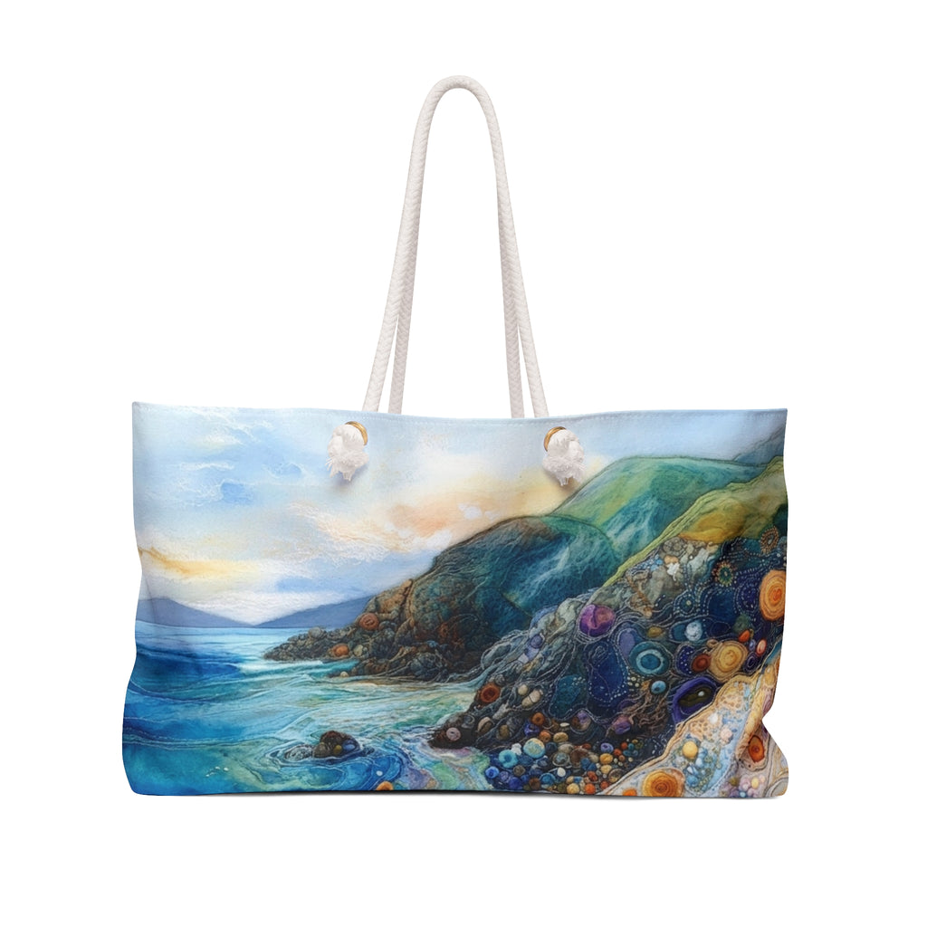 Beach Art Weekender Bag | Coastal Tote | Large Weekend Bag