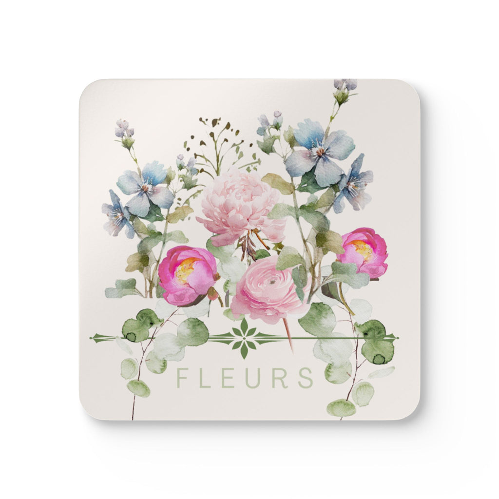 French Florals Corkwood Coaster Set | Pretty Gift for Home Decor House Warming