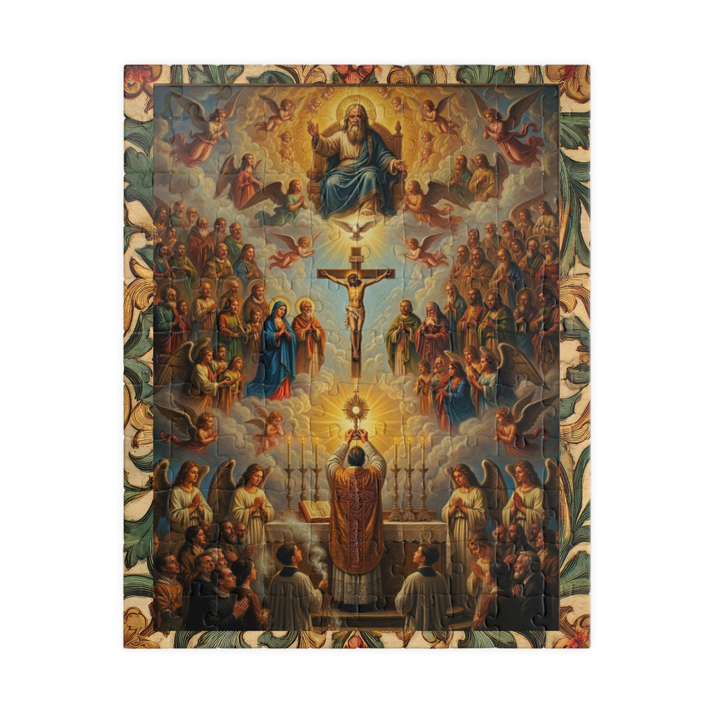 Catholic Mass Eucharist Crucifixion Artwork Puzzle 520 Piece | Religious Jigsaw
