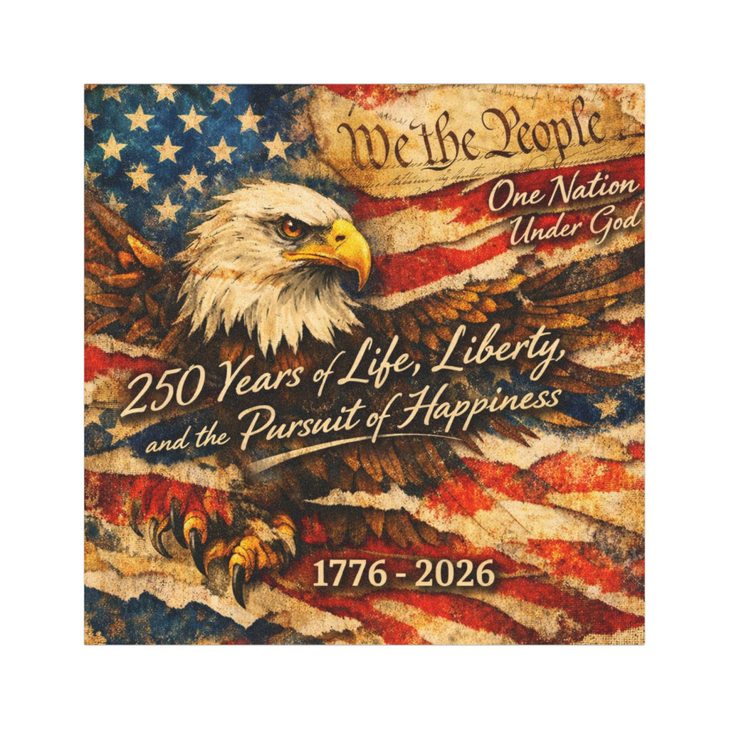 Bald Eagle American Flag 250 Years Car Magnet | 1776-2026 Patriotic